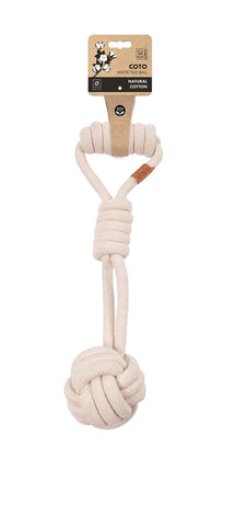 M-Pets COTO White Tug Ball Rope Dog Toy