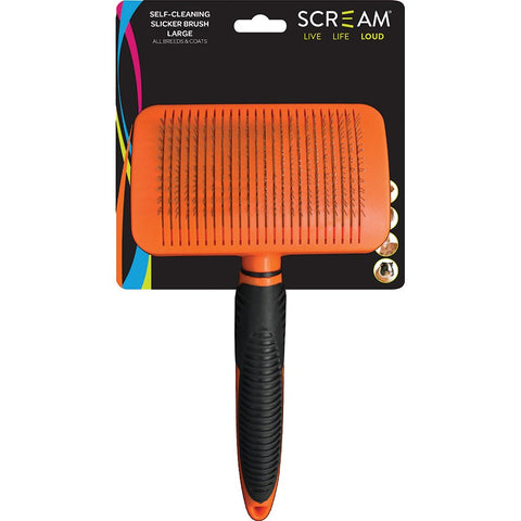 Scream- Self Cleaning Slicker Brush- Large