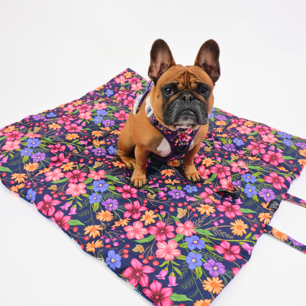 Big and Little Dogs-ON-THE-GO PET MAT: Petal Paradise