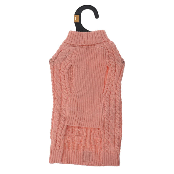 Zeez Cable Knit Sweater- Musk Pink