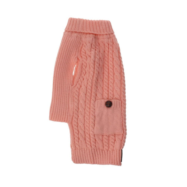 Zeez Cable Knit Sweater- Musk Pink