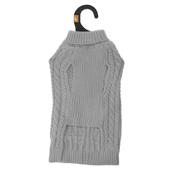 Zeez Cable Knit Sweater- Grey