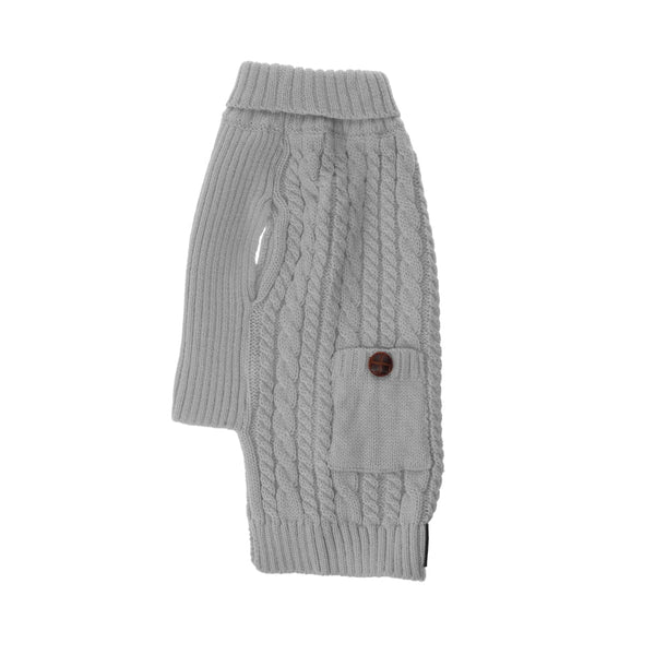 Zeez Cable Knit Sweater- Grey