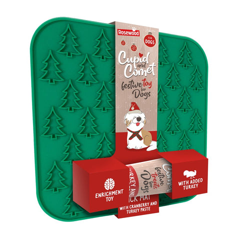 Cupid and Comet- Christmas Lick Mat With Turkey & Cranberry Paste