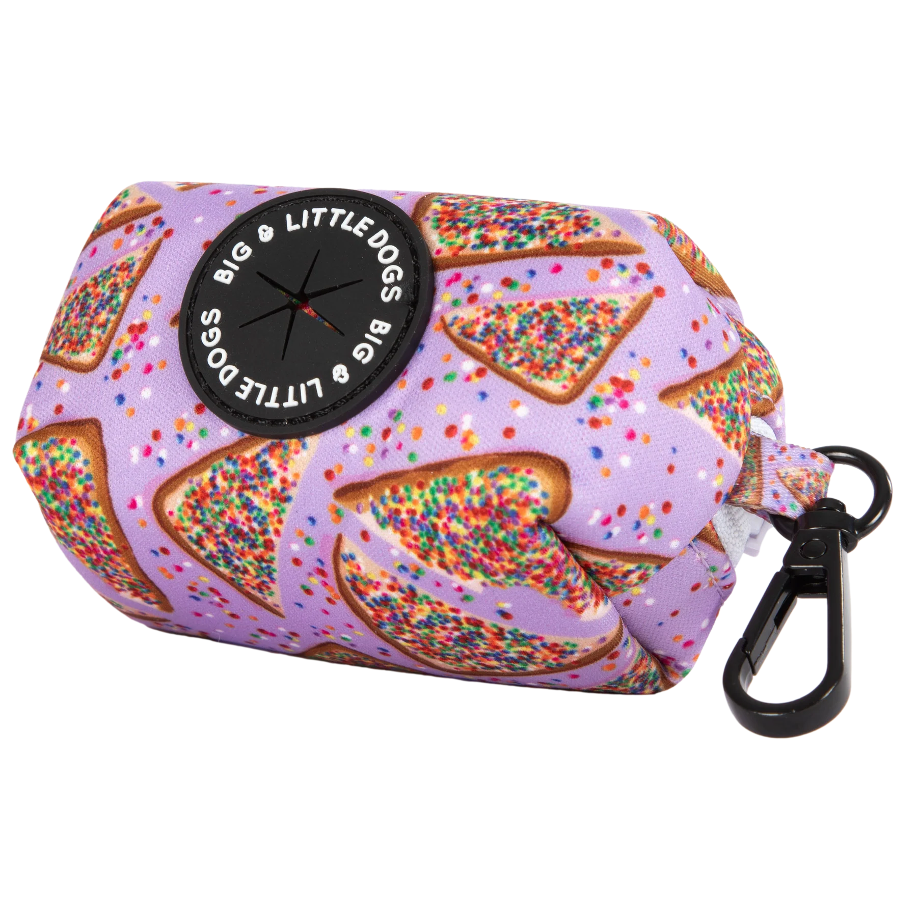 Big and Little Dogs-DOG POOP BAG HOLDER: Purple Fairy Bread