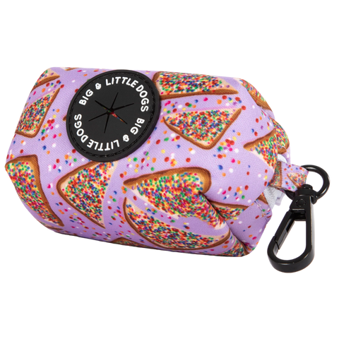 Big and Little Dogs-DOG POOP BAG HOLDER: Purple Fairy Bread