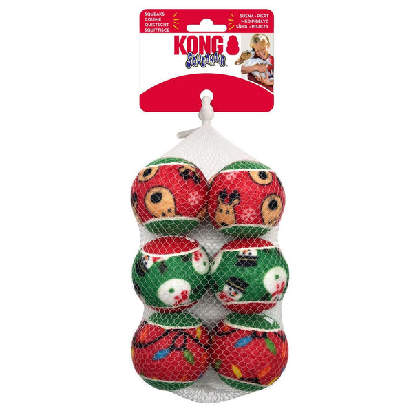 KONG Holiday Squeakair Balls 6pkt Medium