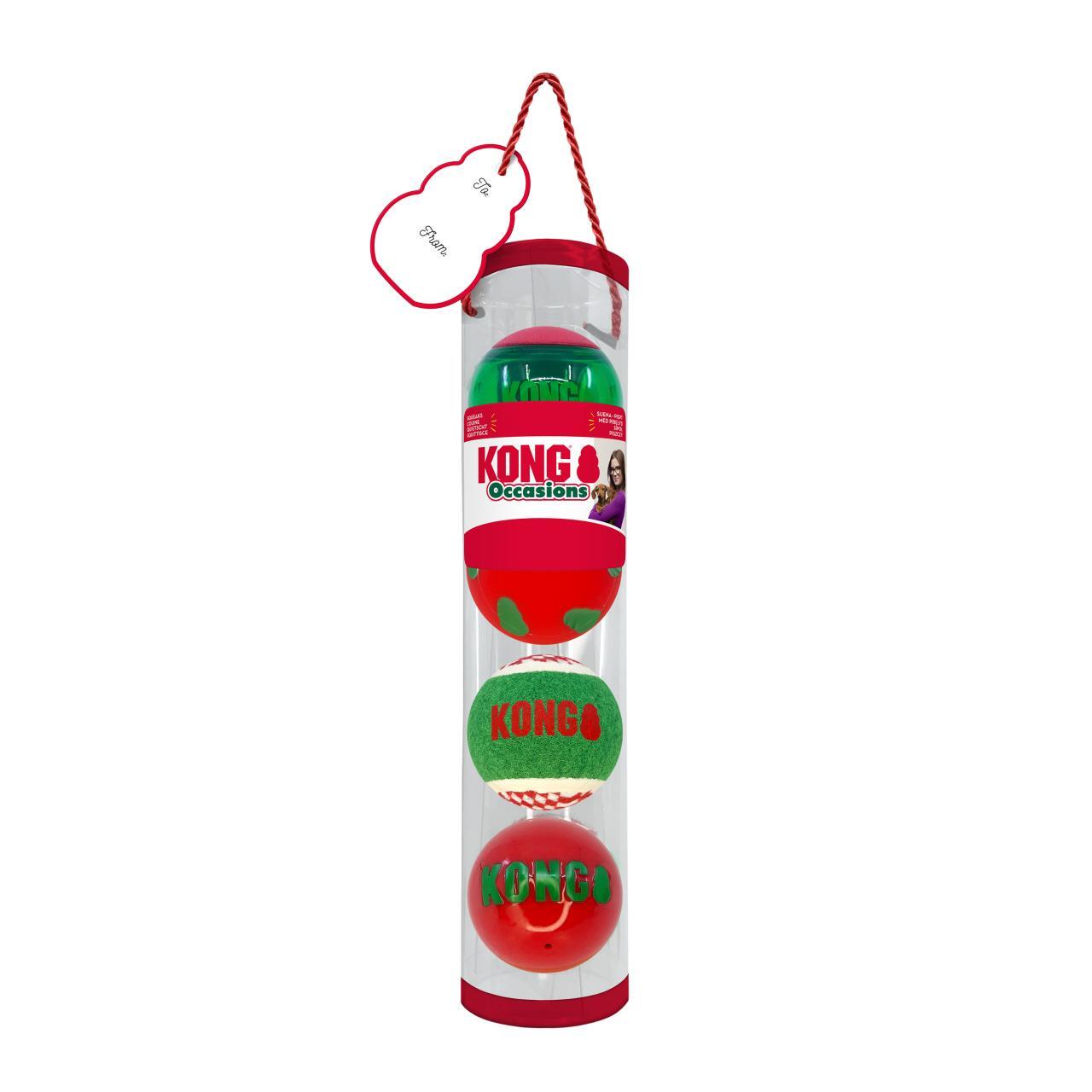 KONG Holiday Occasions Balls-4pk