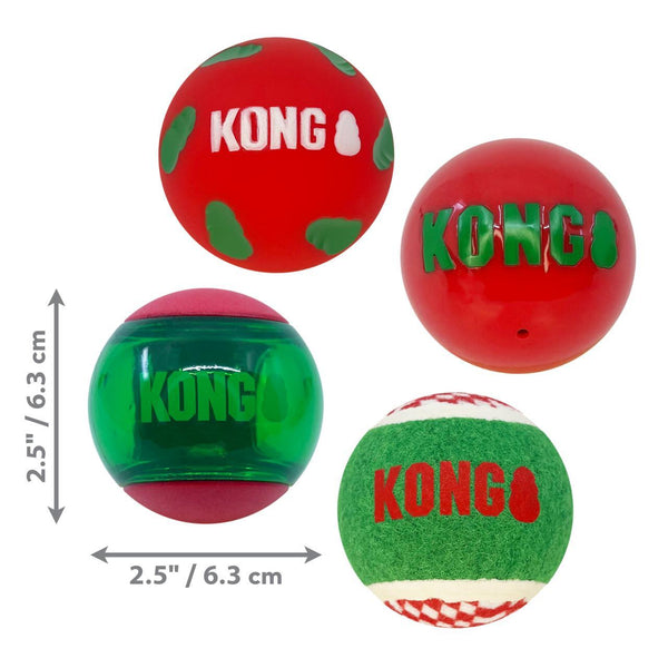 KONG Holiday Occasions Balls-4pk