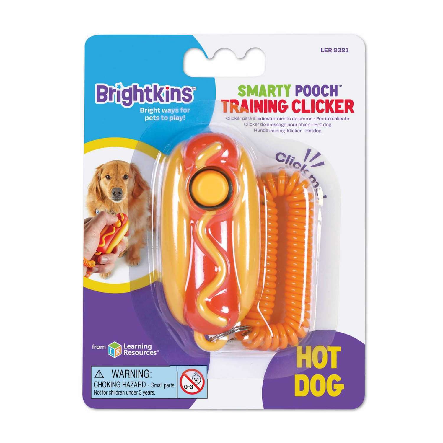 Brightkins Smarty Pooch Dog Training Clicker- Hot Dog