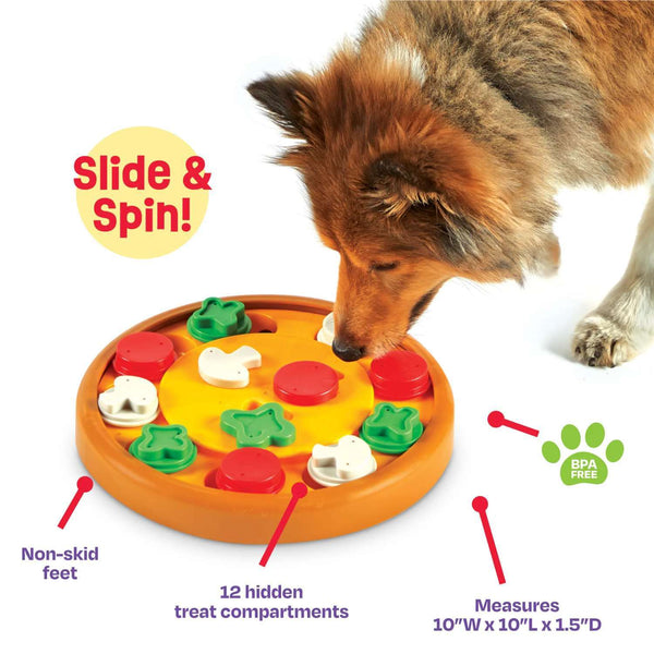 Brightkins Pizza Party! Interactive Dog Treat And Food Puzzle Toy