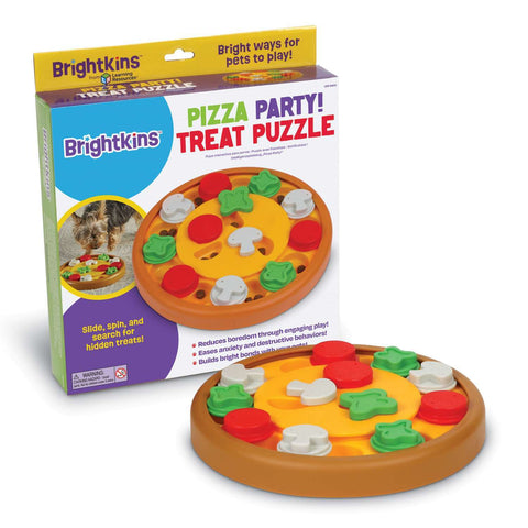 Brightkins Pizza Party! Interactive Dog Treat And Food Puzzle Toy