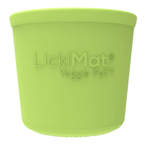 Green Yoggie Pot dog enrichment by LickiMat