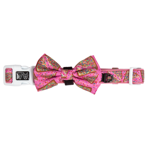 Big And Little Dogs-DOG COLLAR & BOW TIE: Pink Fairy Bread