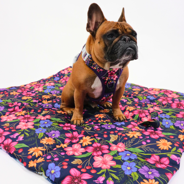 Big and Little Dogs-ON-THE-GO PET MAT: Petal Paradise