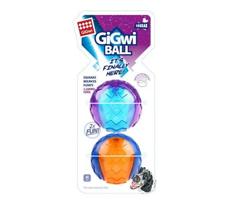 GIGwi Ball Dog Toy-Medium 2 Pack