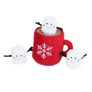 Zippy Paws Holiday Burrow Interactive Dog Toy- Hot Cocoa & Marshmallows