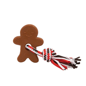 Zippy Paws Holiday ZippyTuff Teether Dog Toy for Puppies - Gingerbread Man