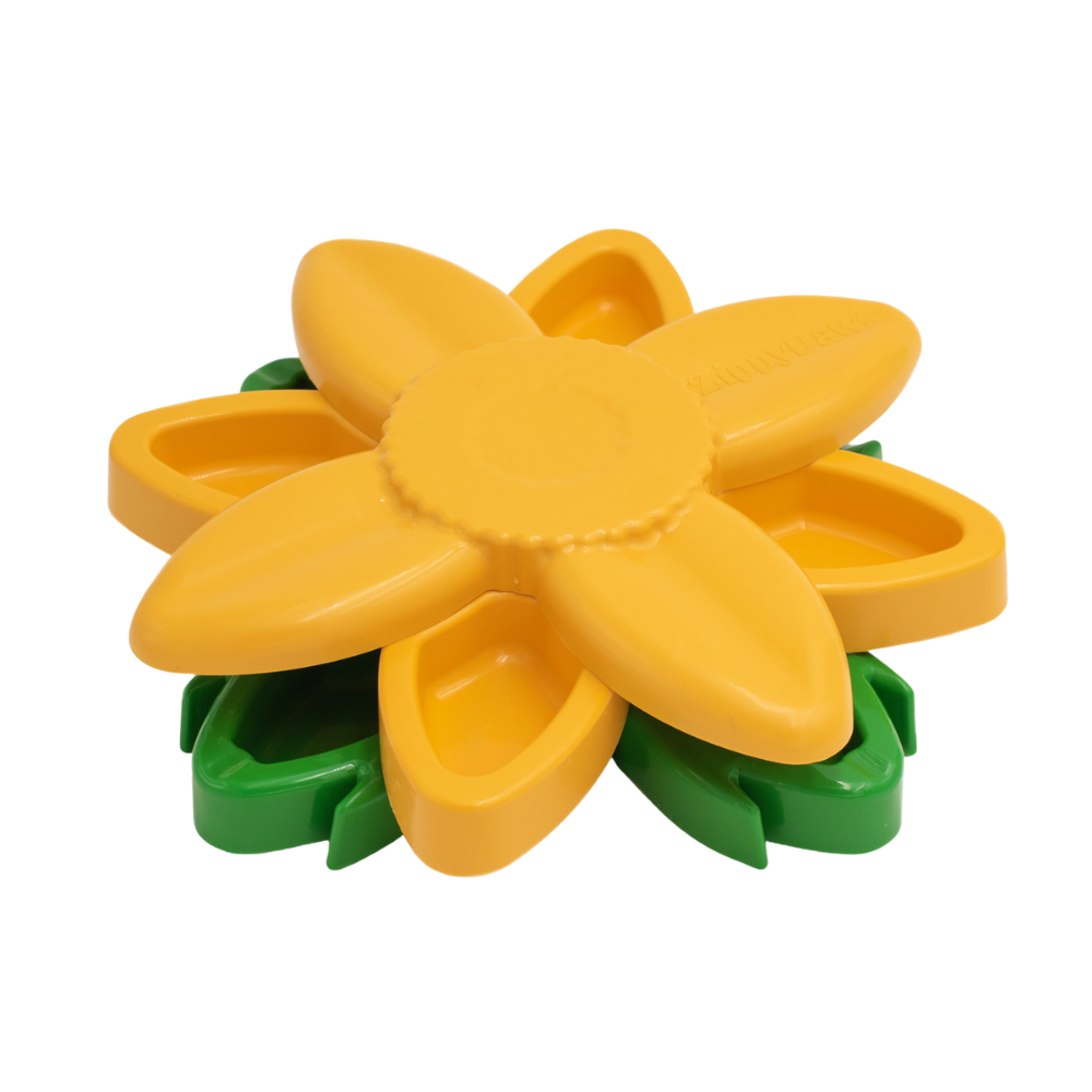 Zippy Paws Smarty Paws Puzzler Sunflower treat puzzle toy for dogs. Dog Enrichment.