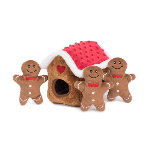 The Doggy bag Zippy Paws Christmas Burrow Gingerbread House Dog Toy